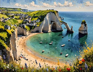 Etretat, Frankrijk 2 van Johannas Art Creations