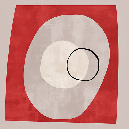 Strukturiertes abstraktes Muster in Rot und Creme