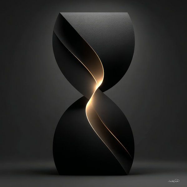 abstract black with soft gold by Gelissen Artworks