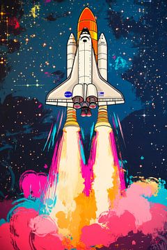 Raket lancering in de ruimte van Poster Art Shop