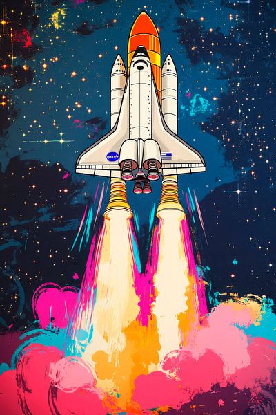 Rocket launch into space by Poster Art Shop