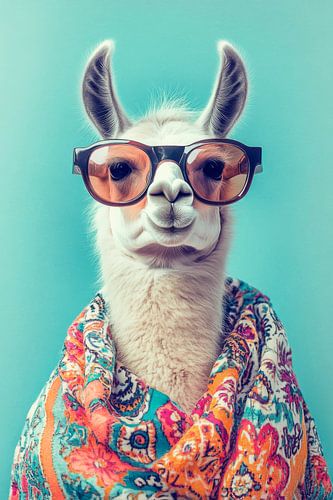 Llama with glasses