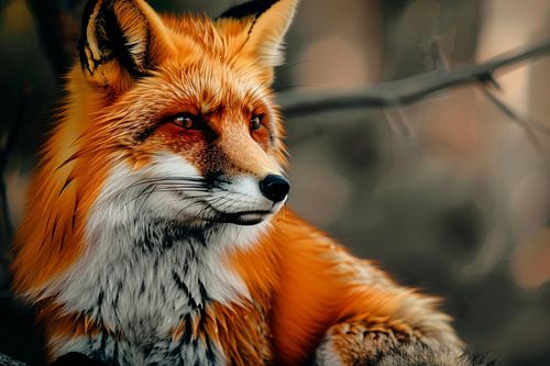 Roodvos in boslandschap