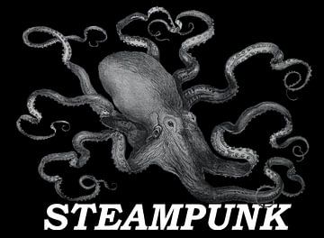 Steampunk Octopus Digitale Kunst van Michael Godlewski