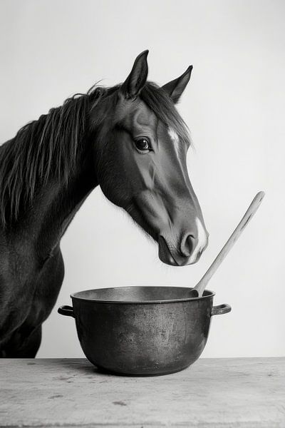 Pferd in der Küche von Poster Art Shop
