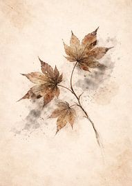 Autumn Maple Leaves Minimalist by irgian firmansyah