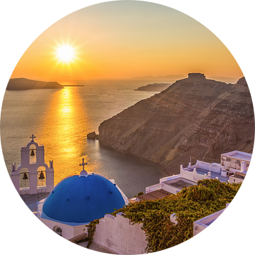 Zonsondergang op Santorini (Griekenland) van Tux Photography