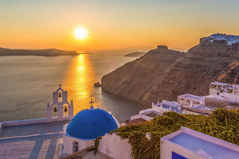 Zonsondergang op Santorini (Griekenland) van Tux Photography