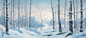 Bos in Winterkleed | Winter Bos Kunst van Blikvanger Schilderijen