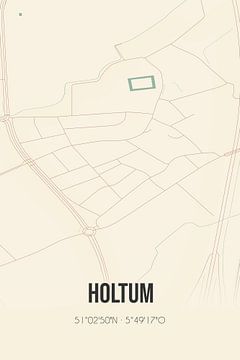 Vintage landkaart van Holtum (Limburg) van Rezona