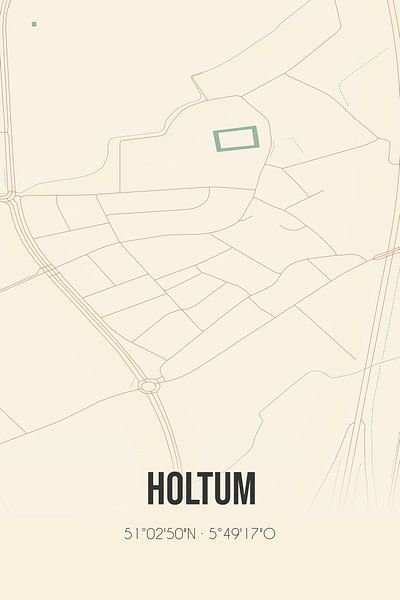 Carte ancienne de Holtum (Limbourg) par Affiches de lieux