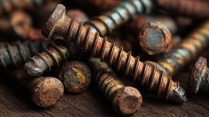 Rusty screws panorama