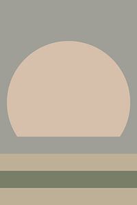 Abstract, minimalistisch landschap in neutrale kleuren