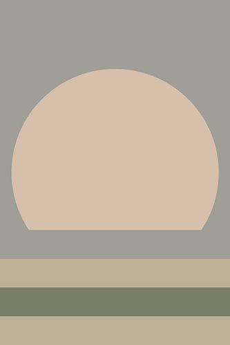 Abstract, minimalistisch landschap in neutrale kleuren