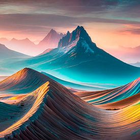 Landschaft mit Hügel und Berge von Mustafa Kurnaz