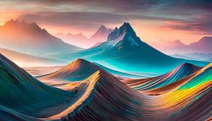 Landschaft mit Hügel und Berge