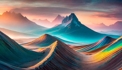 Landschaft mit Hügel und Berge