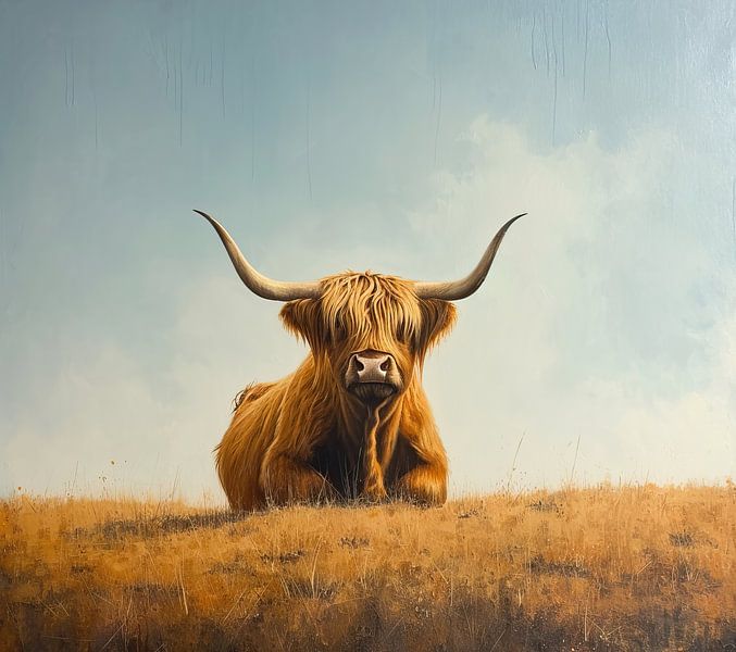 Scottish Highlander Cow | Scottish Highlander painting by Eye catching paintings