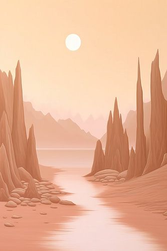 Peinture beige Prairies paisibles | Tranquillité de la nature