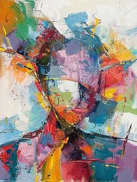 Abstract Portrait with Dynamic Colours