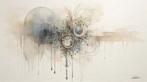 abstrait orange-bleu et rose dans des couleurs douces
