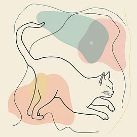 Katze in Line Art von Poster Art Shop