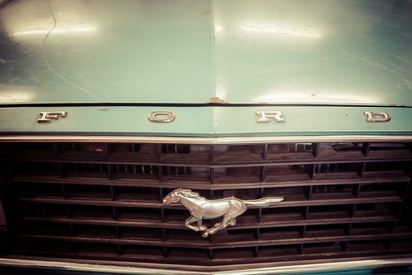 Detail Bonnet Ford Mustang classic oldtimer by DroomGans