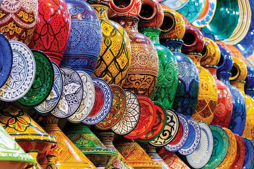 Multi color pottery - Marrakech - Morocco by Marianne Ottemann - OTTI