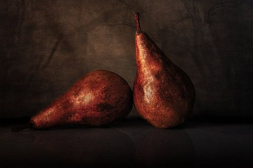 Stilleven van twee stoofperen