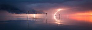 Onweer boven het Markermeer - Panorama van Edwin Mooijaart