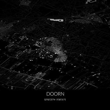 Black-and-white map of Doorn, Utrecht. by Rezona