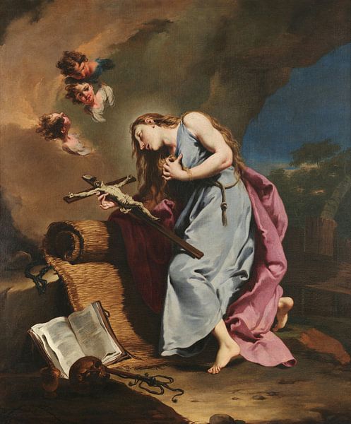 Marie-Madeleine vénérant le Crucifié, Giambattista Pittoni par Des maîtres magistraux