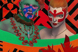 Popart-Porträts-Power-Paare