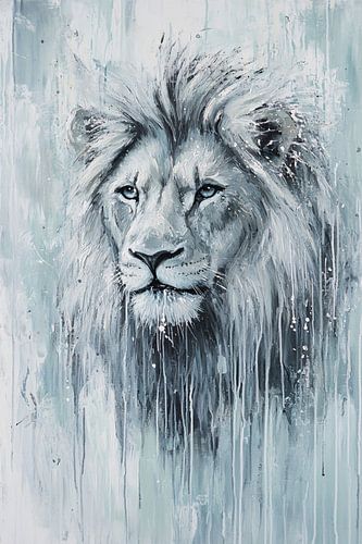 Majestueuze leeuw in monochroom