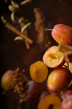 Photo of ingredients with plums