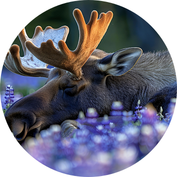 Rustende Eland in Lavendel