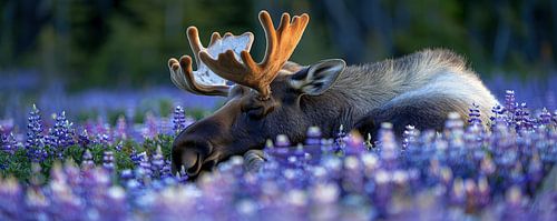 Rustende Eland in Lavendel