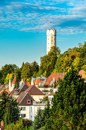 Old town Ravensburg with flour sack in Upper Swabia Germany