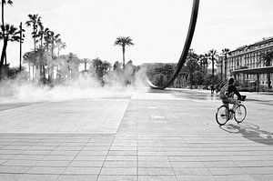 tädtische Fotografie in Nizza, Côte d'Azur in Schwarz-Weiß