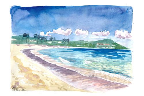 Promenade sur la plage de l'incroyable Sapphire Beach, St. Thomas USVI