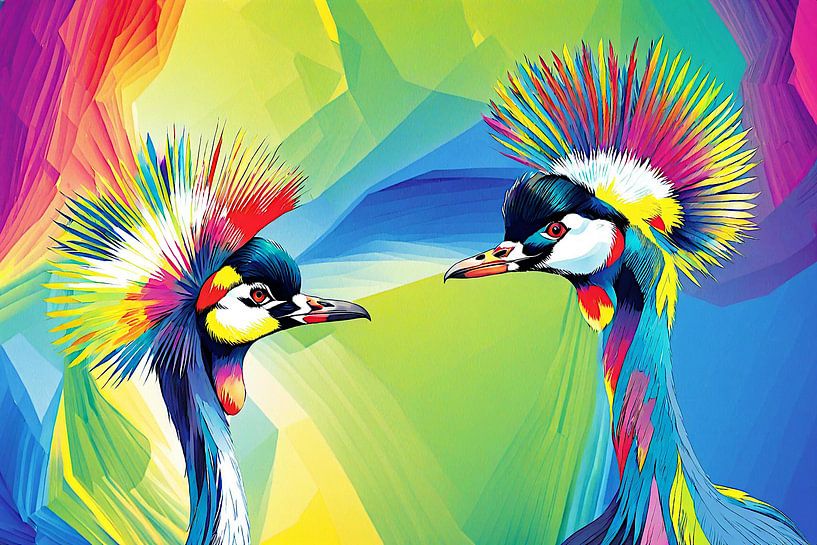 Zwei Kräne (Modern Artt) von Hans Levendig (lev&dig fotografie)