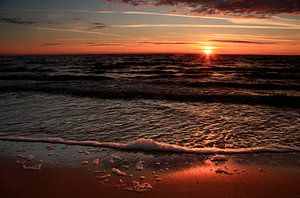 Zonsondergang strand Zweden