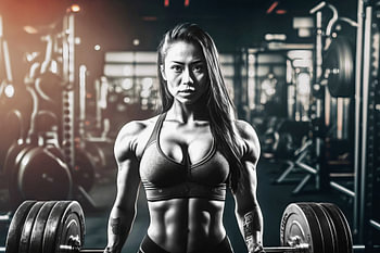 Asiatische Sportlerin im Gym