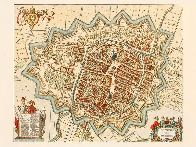 Karte Groningen - 1643 von Bibliotheek Beeld