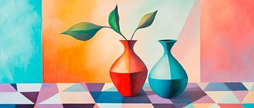 Nature morte de vase aux couleurs vives sur Poster Art Shop