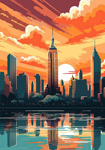 New York Art Deco Poster by Niklas Maximilian