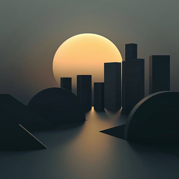 Cityscape in Sunrise - Light over the Streets by Karina Brouwer