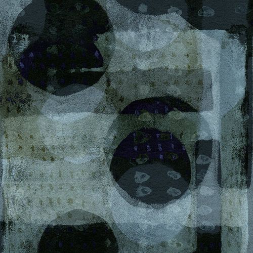 Abstracte vormen in zwart, grijs, wit en roestbruin I