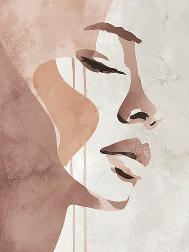 Visage rêveur en couches