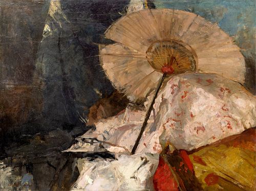 Stilleven met roze parasol, Coba Ritsema